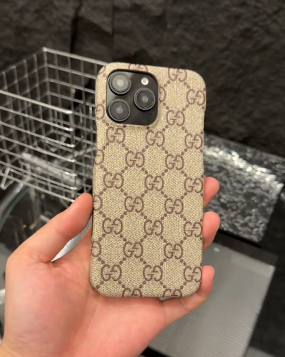 古馳皮質半包手機殼